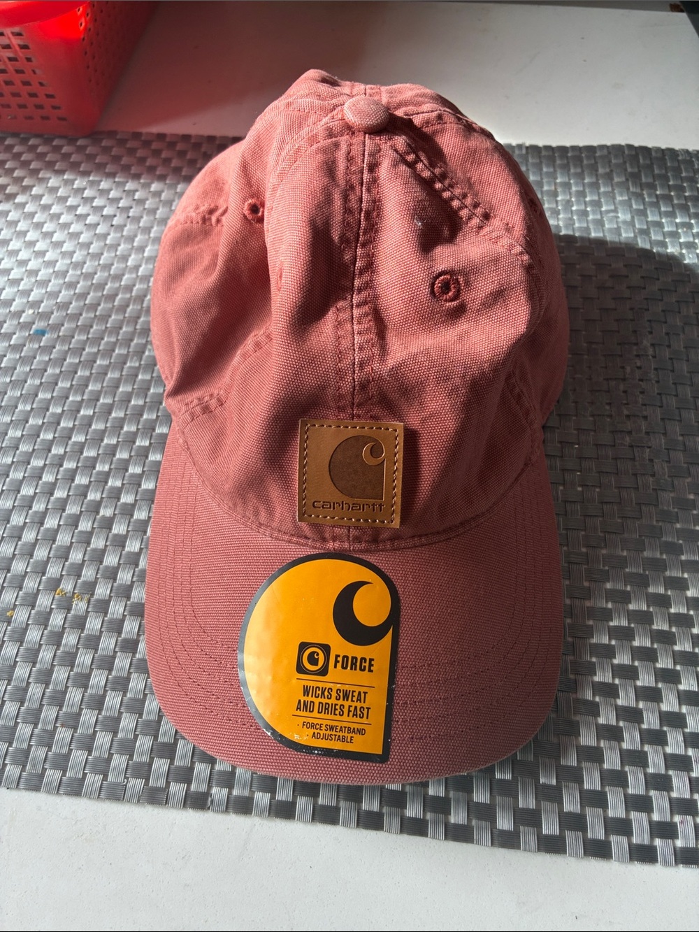 Carhartt Dusty Rose Canvas Cap with Leather Patch